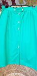 80s Green Button-Down Skirt By Koret, MD