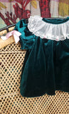 90s Velvety Green Dress By Bonnie Baby, 3-6M