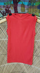 60s Red Ribbed Tank Top By Bradley, SM/MED