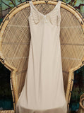 70s Neutral Diso Dress With Rhinestones, SM