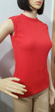 60s Red Ribbed Tank Top By Bradley, SM/MED