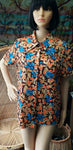 70s Women's Tropical Flowers Shirt By Tara One, MD/LG