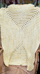 Vintage Yellow Crochet Baby Blanket, 48" x 36"