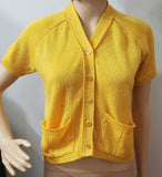 70s Yellow Knit Cardigan by JCPenney Fashions, MED