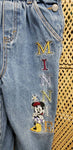 Y2K Minnie Mouse Blue Jean Overalls By Mickey & Co., 4T