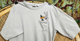 1992 Bugs Bunny And Daffy Duck Pocket T-Shirt By Acme Clothing Co., LG