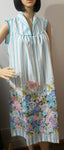 60s Striped Floral Summer Robe Loungewear by Katz, Like New!