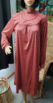 60s Paisley Long Sleeve Nightgown By Queens Way To Fashion, SM/MD