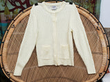 1970s Cream Cardigan By Empire Knitwear Company A Gene Stuart Original, LG