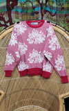 80s Floral Pink Sweater By Gitano Plus, MD/40
