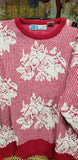 80s Floral Pink Sweater By Gitano Plus, MD/40